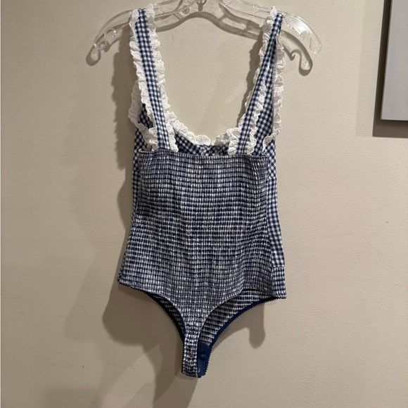 NWOT Free People Cassie Bodysuit - Black White‎ Combo small - Picture 7 of 11